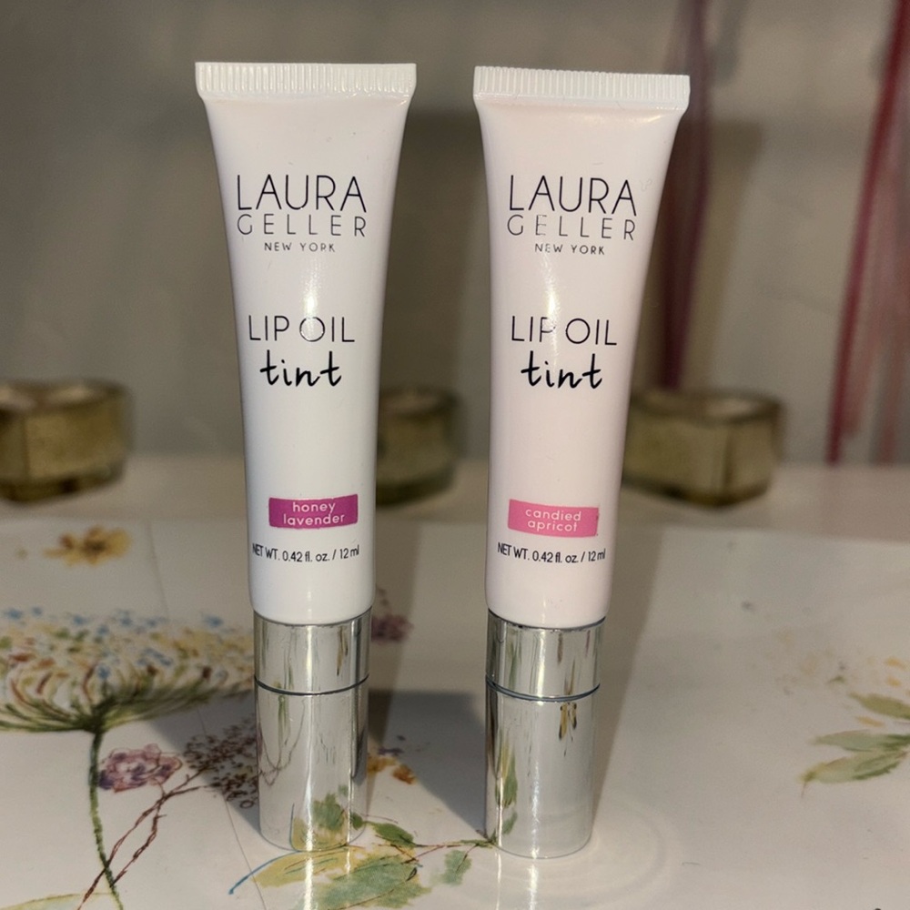 Laura Geller Lip Oil Tint in Honey Lavender & Candied Apricot